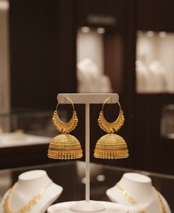 Antique Gold-Toned Bali Jhumka Earrings